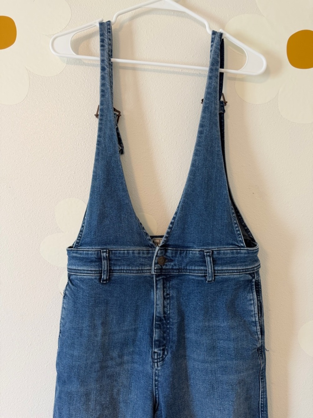 EUC Free People Wide-Leg Denim Overalls A-Lime Medium Wash - Picture 7 of 14